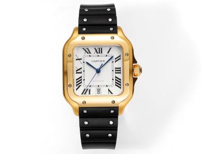 THB Factory Santos De Cartier 39.8*47.5mm 316L Steel TT Gold Case Blued Steel Hands Men Watch